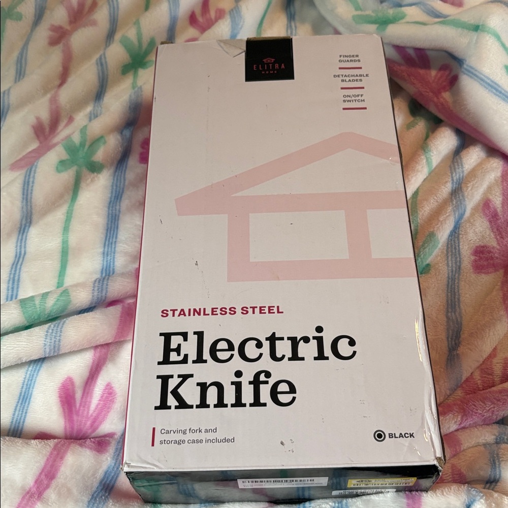 Stainless Steel Electric Knife with Black Handle